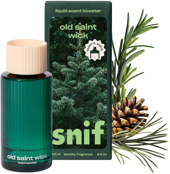 Snif Old Saint Wick Scent Booster Fresh-Cut Pine Fir Balsam &amp Cedarwood Holiday Scent 25 Loads Non-Irritating to Skin Clean Non-Toxic Vegan Cruelty Free 8.5oz