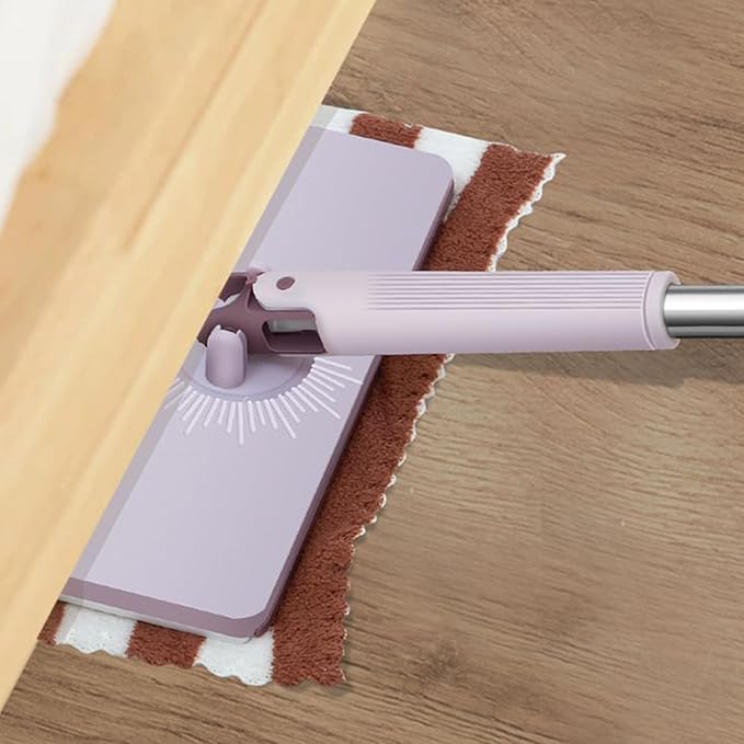 Floor MopLong Handle Automatic Clamp Cleaning Supplies - Flat Head Hardwood Floor Mopfor Home Kitchen Bathroom Bedroom Living Room Hardwood Laminate Tile Glass Window
