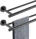 JQK Double Towel Bar Oil Rubbed Bronze 27 Inch 304 Stainless Steel Thicken 0.8mm Bath Towel Rack for Bathroom Towel Holder Wall Mount ORB Useable Length 24 Inch 2 Pack TB100L24-ORB-P2