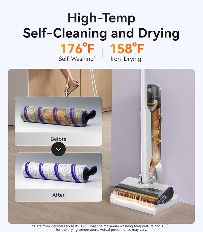 NARWAL S30 Wet Dry Vacuum Cleaner with 20000Pa Suction 176°F Self-Cleaning Heated Drying Disposable Waste Bag Tangle-Free Cordless Vacuum Mop for Hard Floors &amp Edge Cleaning Easy to Use