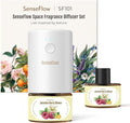 SF101 Pro Plug In Air Freshener Waterless Essential Oil Diffuser Non-Toxic Aroma Diffuser Adjustable 120-Day Natural Scent Mist Covers 1000 Sq Ft- Free 30ml Jasmine Berry Bloom
