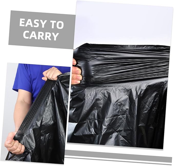 Extra Large Black Trash Bags 80x100cm 50pcs Heavy Duty Contractor Kitchen Garbage Bags for Outdoor Lawn Commercial Use