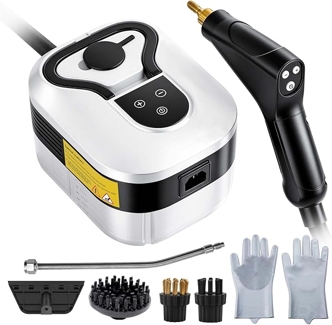 2500W Steam Cleaner for Home &amp Car 15s Heat-Up Handheld Steamer for Cleaning 1.2L Portable High Steam Cleaners 6-Level Steam Control with 14 pcs Accessories Kit for Car Floors Couches Grout