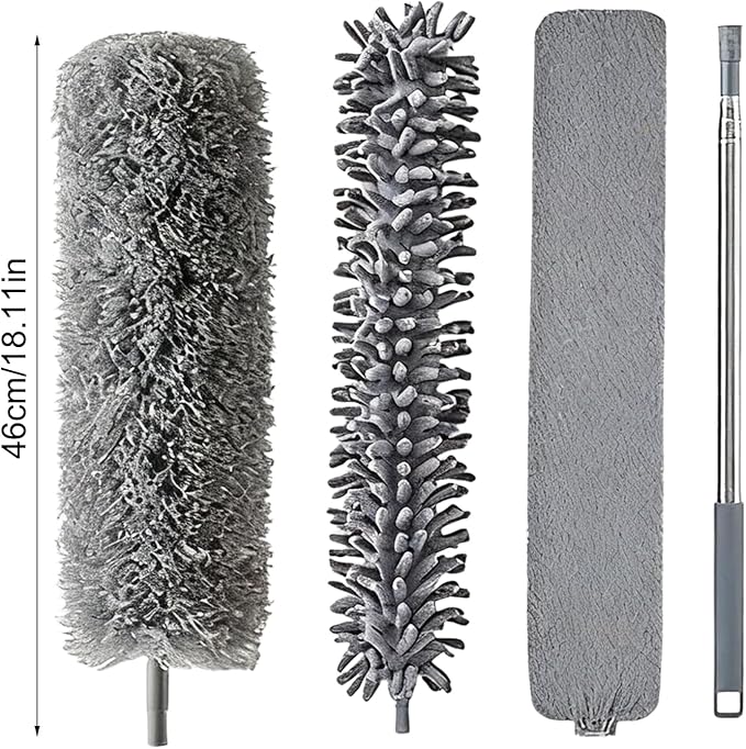 Retractable Duster Extendable &amp Flexible Cleaning Tool 46x10x9cm Microfiber Mop Household Dust Collector Lightweight and Easy to Maneuver with A Comfortable Grip Handle for Home