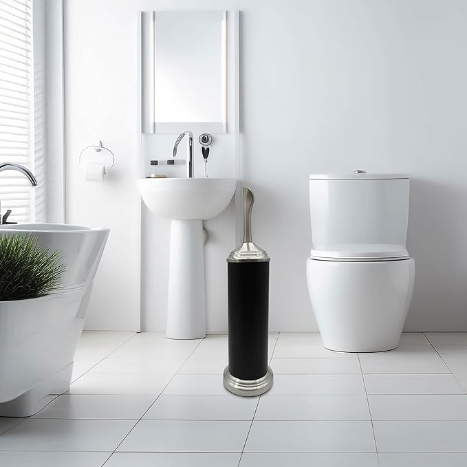 Vince Camuto Toilet Bowl Brush with Holder Durable Bathroom Cleaning Tool Modern Design for Easy Toilet Maintenance Bathroom Cleaner Brush for Efficient Cleaning and Hygiene