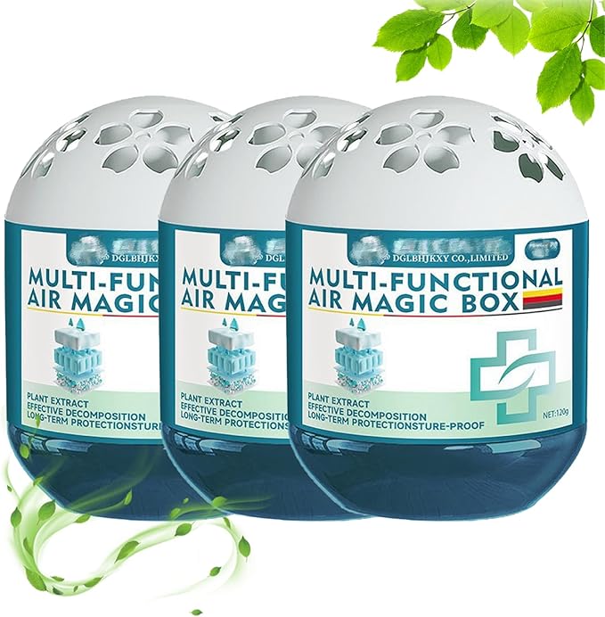 Air Magic Box Indoor Air Purification Dust Removal Magic Box Requires No Electricity Silent Automatic Vacuuming Long Lasting Fresh Air Gel 4.23 Oz for Any Corner (3PCS)