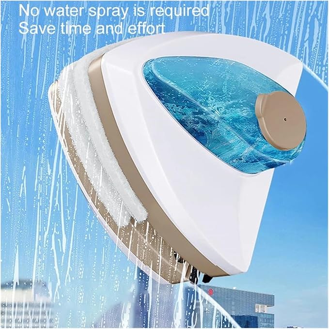 Magnetic Glass Window Cleaning Tool Water Discharge Double-layer Wiper(Red 8-15mm)
