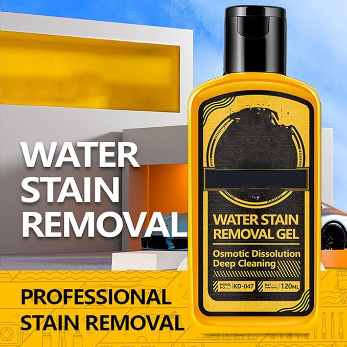Water Spot Remover120ml Gel Cleaner - with Sponge Hard Water Stain Remover for Car - for Automotive Car Truck Motorcycle RV Window Windshield Shower Door Home Bathroom Kitchen