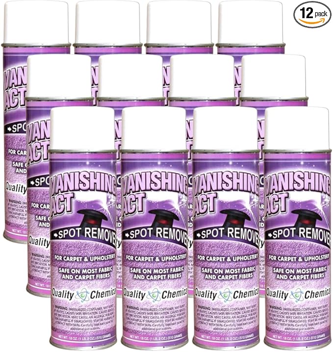 Quality Chemical Vanishing Act - Heavy Duty Carpet Stain Remover - Fabric Protector Spray Ultimate Protection for All Fabrics - 18 oz Can (Pack of 12)