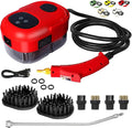 2500W Handheld Steam CleanerSteamer for Cleaning15SFast Heating High Pressure Portable Steam Cleaner w/5 Brushes and Extended Rod (Red - Steam Cleaner)