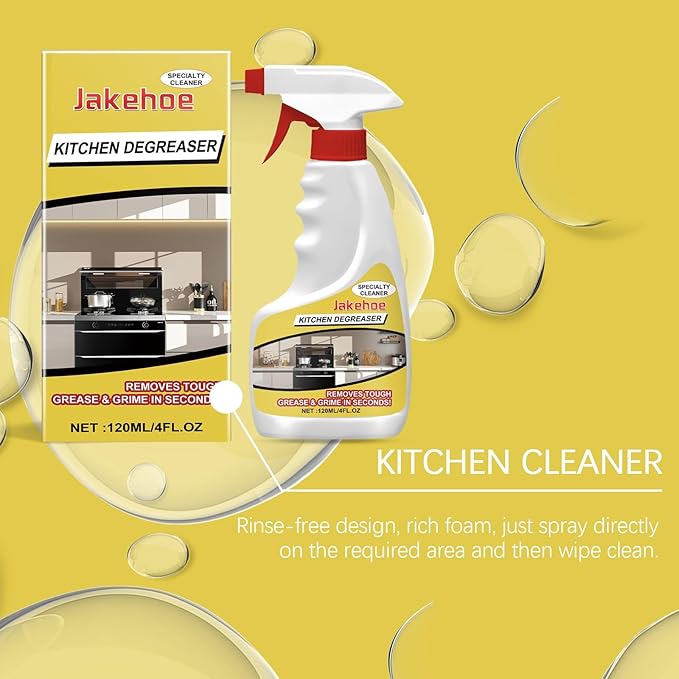 Kitchen Degreaser Cleaner - Foam Spray For Stovetops &amp Countertops Powerful Grease Removal Gentle Formula(3PCS)