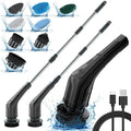APLUSH Electric Spin ScrubberCordless Shower Cleaning Brush with 7 Replaceable Brush Heads Adjustable 2 Speeds Extension Handle Power Cleaning Brush for Tub Tile Floor CarBlack