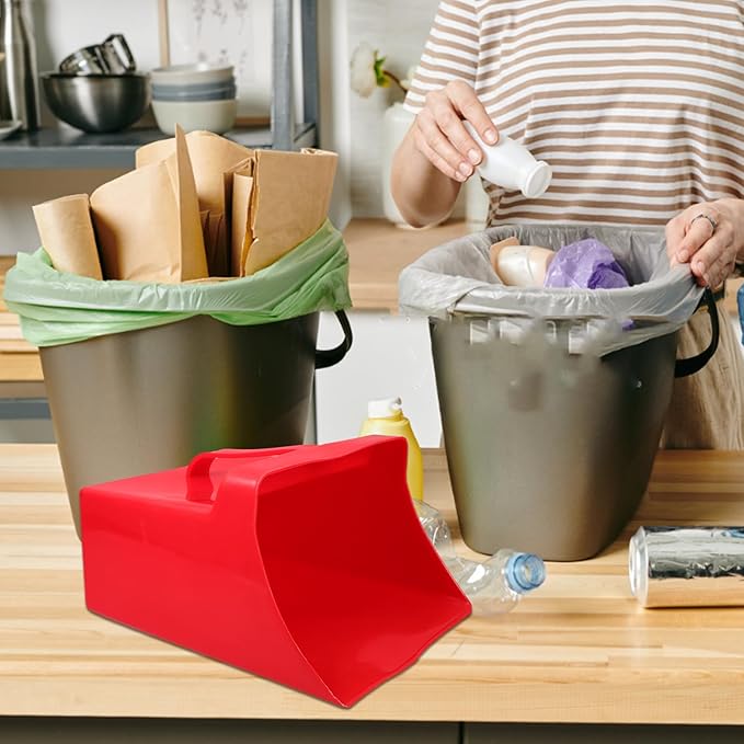 OUNONA Handheld Plastic Dustpan 9.65X8.07X5.31 Inches Lightweight Scoop Garbage Shovel for Home and Outdoor Cleaning