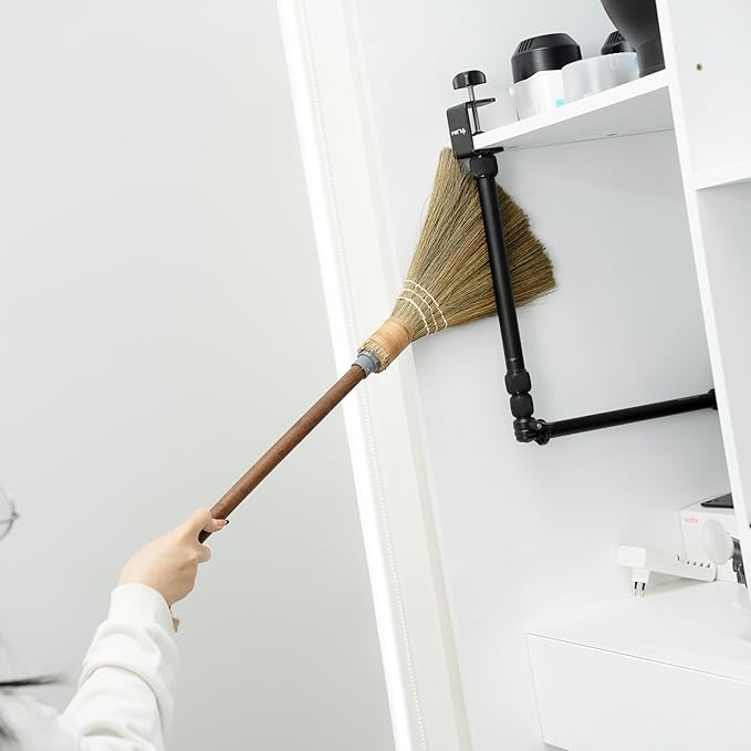BMart Home Natural Whisk Sweeping Hand Handle Broom - Vietnamese Straw Soft Broom for Cleaning Dustpan Indoor-Outdoor Sofa Car Hood Decoration Items - 9.84'' Width 27.55 Length