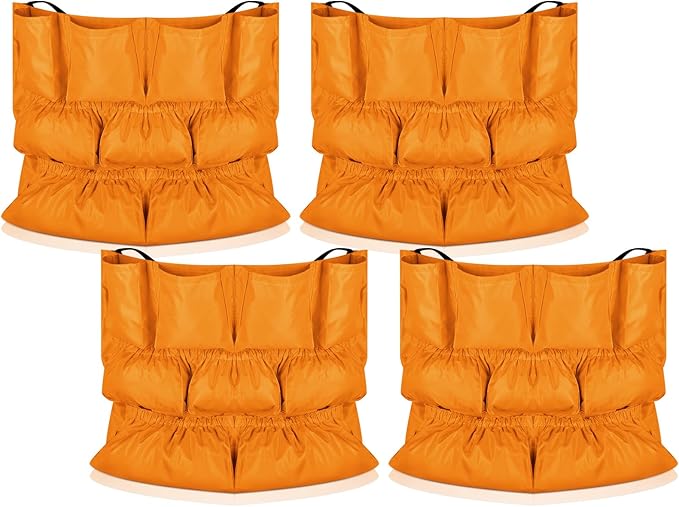 Frienda 4 Pcs Trash Can Caddy Bag Cleaning Caddy Bag for Garbage Bins Trash Holder Cart Garbage Bin Storage Organizer Fits 32-50 Gallon Can Janitorial Storage Cleaning Supplies (Yellow)