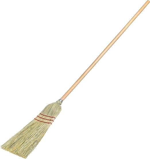 Carlisle FoodService Products 4134967 Corn Blend Warehouse Broom Straw with Wood Handle 10 Bristle Trim 55 Length Natural (Case of 12)
