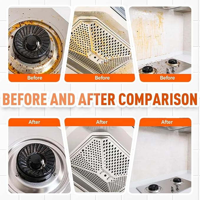 Clean Kitchen Oil Stains Spray Heavy-Duty Kitchen Degreaser Foam Cleaner Multi Functiona Foam Cleaner Spray Oil &amp Stain Foam Remover For Oven Counter Tops Stove Range Hood (3 240ML)
