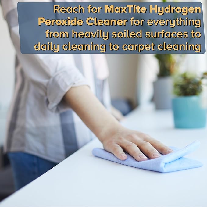 MAXTITE Ultra-Concentrated Hydrogen Peroxide Cleaner - Bright Lemon Scent 1 Gallon 4 Pack - Universal Cleaner for Home Surfaces Glass &amp Carpet (Dilution Required)