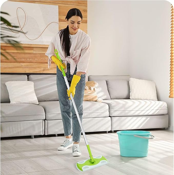 2-Pack Extra Long Detachable Mop Handles Green Compatible with Swiffer Dry &amp Wet Mops Easy to Install &amp Replace