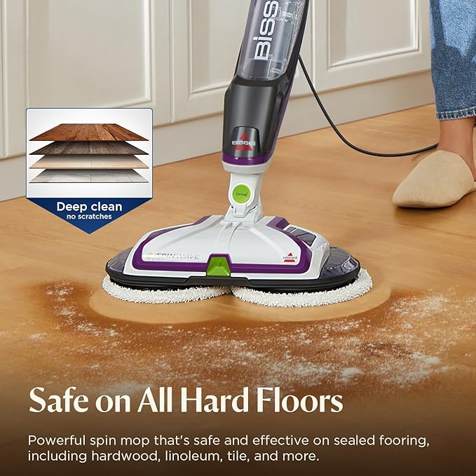 BISSELL® SpinWave Pet Hard Floor Corded Spin Mop Cleaner with Washable mop Pads for Sealed Hard Floors 20399