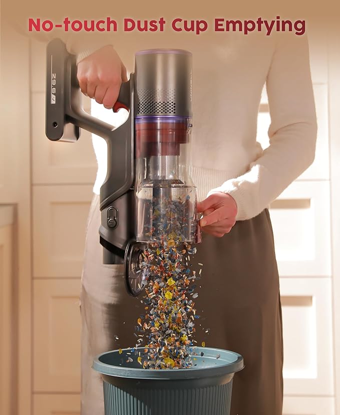 UNINELL HOME Cordless Vacuum Cleaner 48000Pa 550W 65Mins Vacuum Cleaners for Home LED Touch Display Anti-Tangle Stick Vacuum Self-Standing Vacuum Cordless Rechargeable for Pet Hair/Carpet