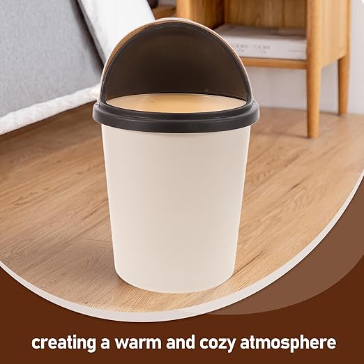 SECFOU Large Capacity Cute Bear Shaped Trash Can with Flip Lid for Rv Bathroom Kitchen Bedroom Living Home Office Odor-Sealing Wastebasket Multipurpose Garbage Bin