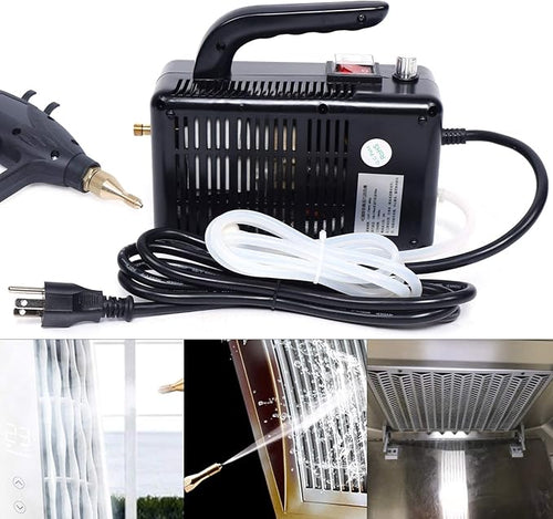 1600W Steam Machine Steam Cleaner High Temperature High Pressure Hand-held Portable Steam Cleaning Machine Automatic Mobile Cleaning Machine (BLACK Without Flashlight)