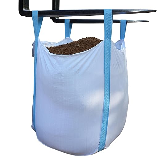 10 Pack FIBC Bulk BagFlexible Bulk Bags 1.5 Ton Bag 35L x 35W x 43H 3300lbs SWL Duffle Top Flat Bottom Heavy Duty Woven Polypropylene Bags