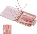 Portable Baby Bottle Brush Set Portable Bottle Drying Rack. Nipple Brush Straw Brush Soap Dispenser. Portable for Travel. Pink