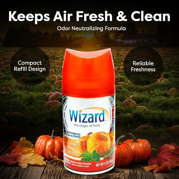 12 WIZARD AUTOMATIC SPRAY REFILLS 5 oz PUMPKIN SPICE