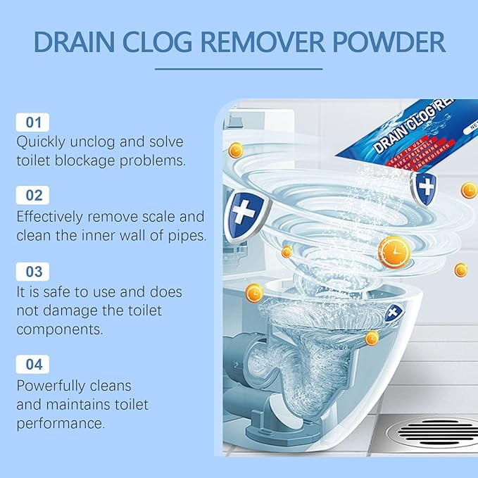 Toilet Drain Unblocker &amp Cleaner with Deodorizing and Fragrance - Removes Stubborn Dirt Limescale &amp Mineral Deposits Safe for All Toilet Surfaces(3PCS)