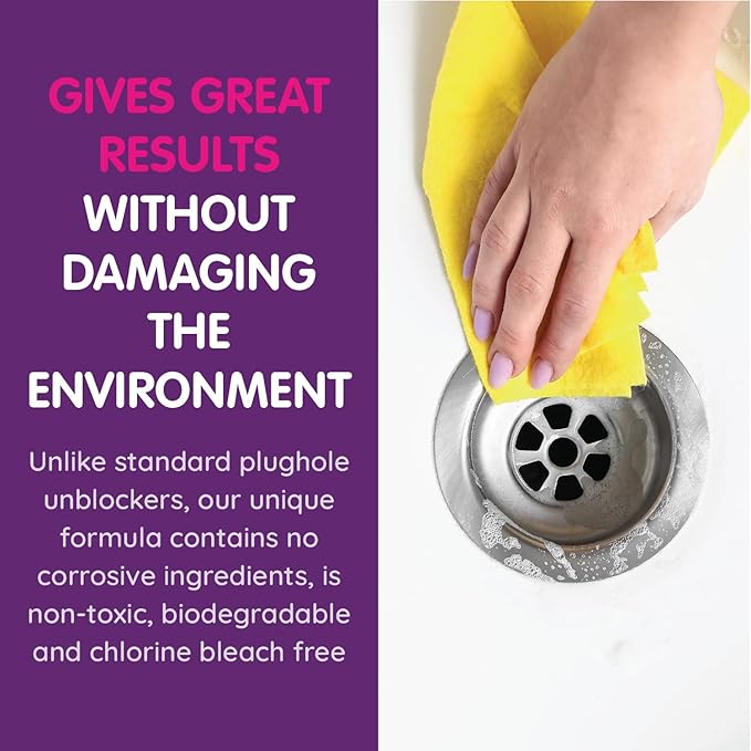 Vamoosh Drain Clog Remover | Dissolves Hair | Bleach-Free Shower &amp Sink Drain Cleaner | Septic Tank Safe | Fast-Acting | Safe &amp Powerful | 20fl oz (Pack of 6)