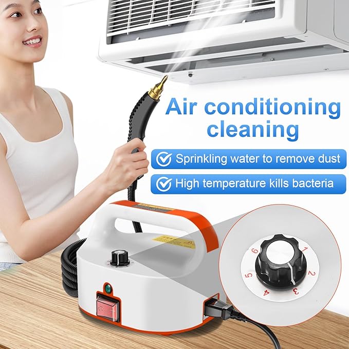 2500W Handheld Steam Cleaner High-Temperature Pressurized Steam Cleaner Grout Steam Cleaner High Heat Steamer for Cleaning Couch Floor Tile Bathroom Microwave Mattress Bed Bugs Windows