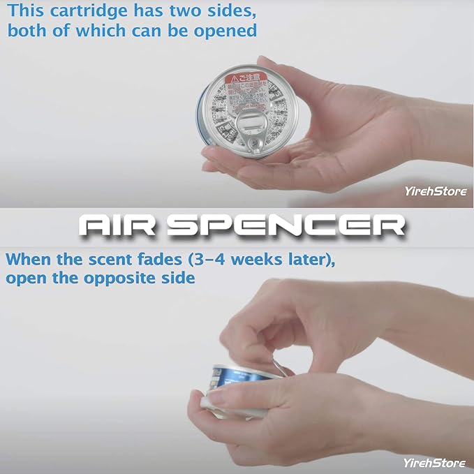 Air Spencer Cartridge 3x Squash (A9) and 2x Clear Squash (A24) scent Heavy Duty Last Long JDM Eikosha Japan Car Air Freshener