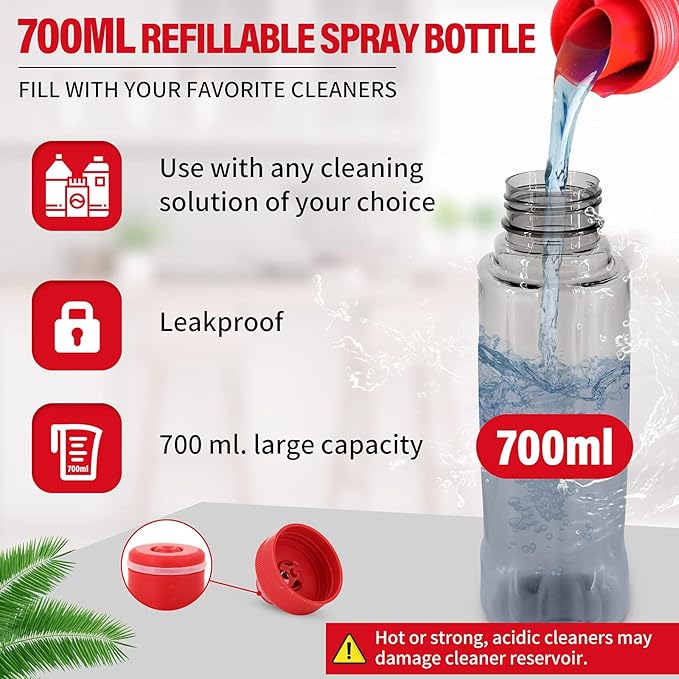 Spray Mops for Floor Cleaning Microfiber Spray Cleaning Mop Kit with 3 Reusable Washable Pads 700ML Refillable Bottle and Scrubber Flat Mop with 360 Degree Swivel Head for Hardwood Laminate (Grey)