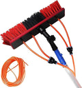 Window Cleaning Telescopic Pole Window Cleaning Kit Window Cleaning Water Fed Poles Roof Cleaning Tools with 20M Water Supply Pipe Solar Panel Cleaning Brush(30cm Head12FT/3.6M)