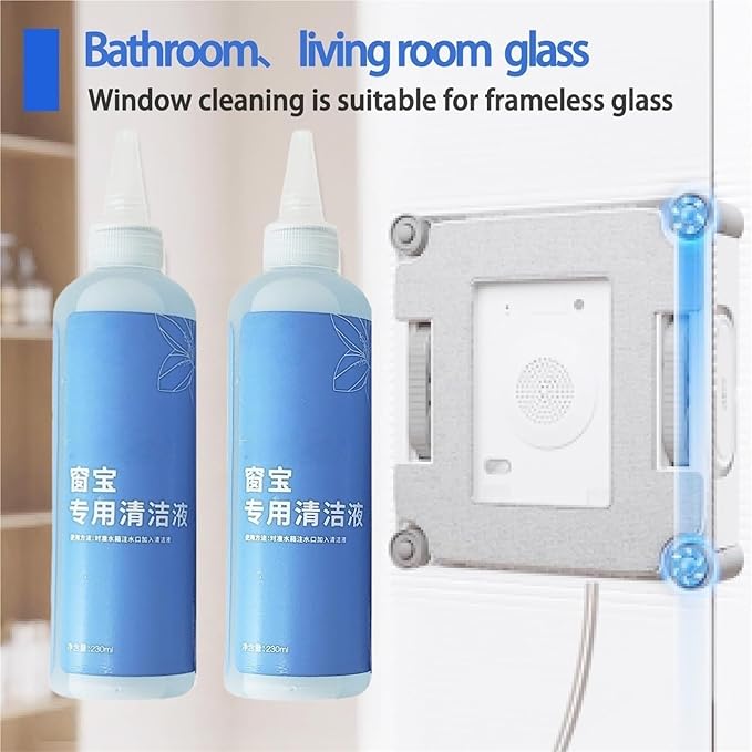 230ml Window Cleaning Solution Compatible With Ecovacs Winbot W2 Omni/ W2 Pro Omni/ W2 Pro/W1/W1 Pro/ W1S/ Mini Robot Cleaning Fluid
