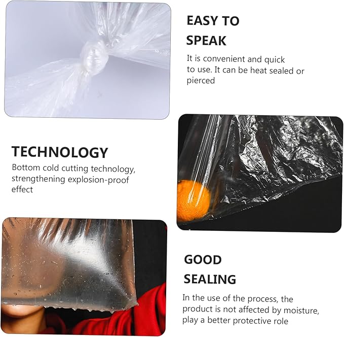 minkissy 200pcs Thickened Pe Plastic Bags Disposable Storage Pouches for Large Trash Bags Trash Can Liners