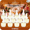 Plug-In Air Freshener Refills 12 Pack – Sweet Home Frosted Donut Mistletoe &amp Candy Canes Scents – for Home &amp Bathrooms – Compatible with Air Wick &amp Glade Not Include Glade Plus