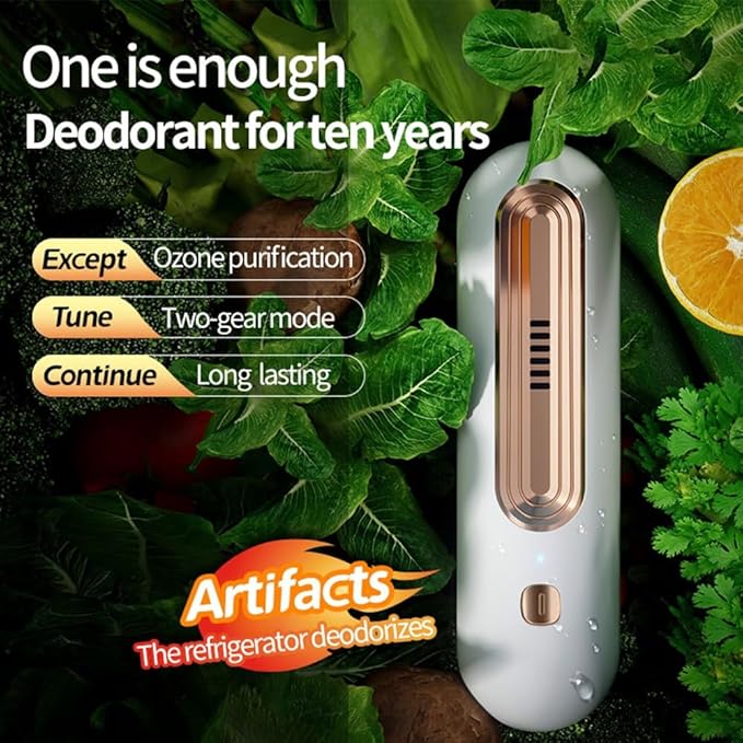 Fridge Deodorizer Odor Eliminator Kitchen Essentials Soda Baking Box Air Freshener Rechargeable Reusable Remover Small Storage Container Accessory Compact Cordless