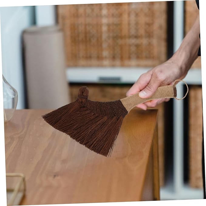 GLEAVI Desktop Cleaning Brush Soft Straw Broom for Dust Sweep Vietnamese Hand Broom Efficient for Home Office