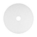 Americo White Super Polish Floor Pad 9.5 Diameter 3.25 Center Hole 5 Pads/Case Machine Floor Pads for Polishing Dry Floors Made of 100% Recycled Content USA Made