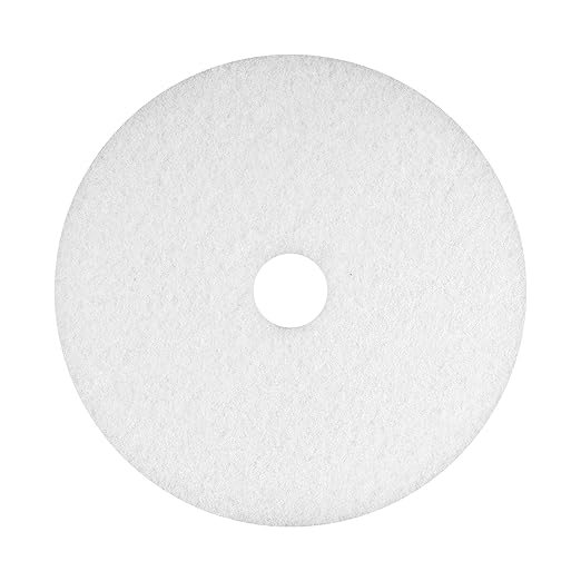 Americo White Super Polish Floor Pad 9.5 Diameter 3.25 Center Hole 5 Pads/Case Machine Floor Pads for Polishing Dry Floors Made of 100% Recycled Content USA Made