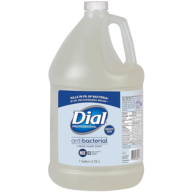 Dial Professional Sensitive Skin Antibacterial Liquid Hand Soap 1 Gallon Refill 128 Fl Oz