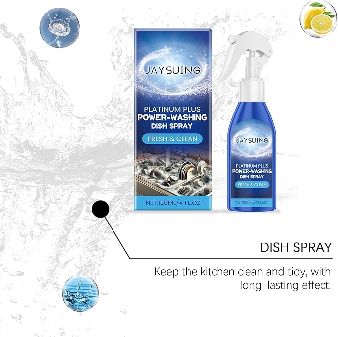 Dishwashing Spray Kitchen Utensil Cleaner For Grease &amp Stubborn Stains Gentle Formula Leaves Dishes Clean &amp Shiny Easy To Use(2PCS)