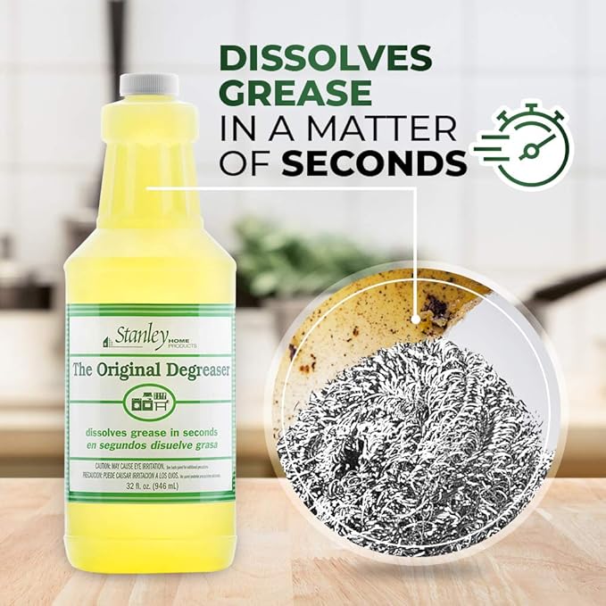 STANLEY HOME PRODUCTS Original Degreaser - Removes Stubborn Grease &amp Grime - Powerful Multipurpose Cleaning Solution for Home &amp Commercial Use (4 Pack)