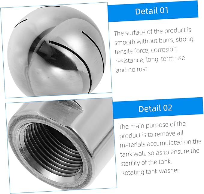 Stainless Degree Cleaning Ball 1pc Stainless Steel Spray Ball to Rotate Dual Card Ball Stainless Steel Cleaning