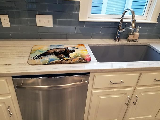 Caroline's Treasures DAC3217DDM Eagle Dish Drying Mat Absorbent Dish Drying Mat Pad for Kitchen Counter Dish Drainer Mat for Countertop 14 x 21 Multicolor