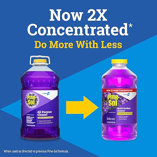 CloroxPro Pine-Sol Multi-Surface Cleaner 2x Concentrated Formula Lavender Clean &amp Lemon Fresh Scents 80 Fl Oz Packs of 3