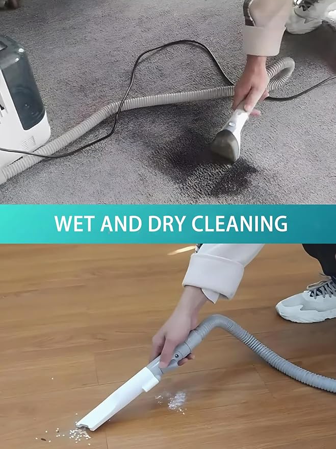 Steam Cleaner for CarAll Purpose Cleanerwith Six Nozzles450W Carpet Cleaner Machinefor Pet Stains Couch Rug